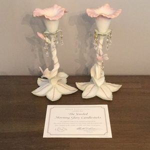 Lenox  “Jeweled Morning Glory Candlesticks”